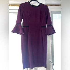Purple Calvin Klein Dress with Black Trim Size 10